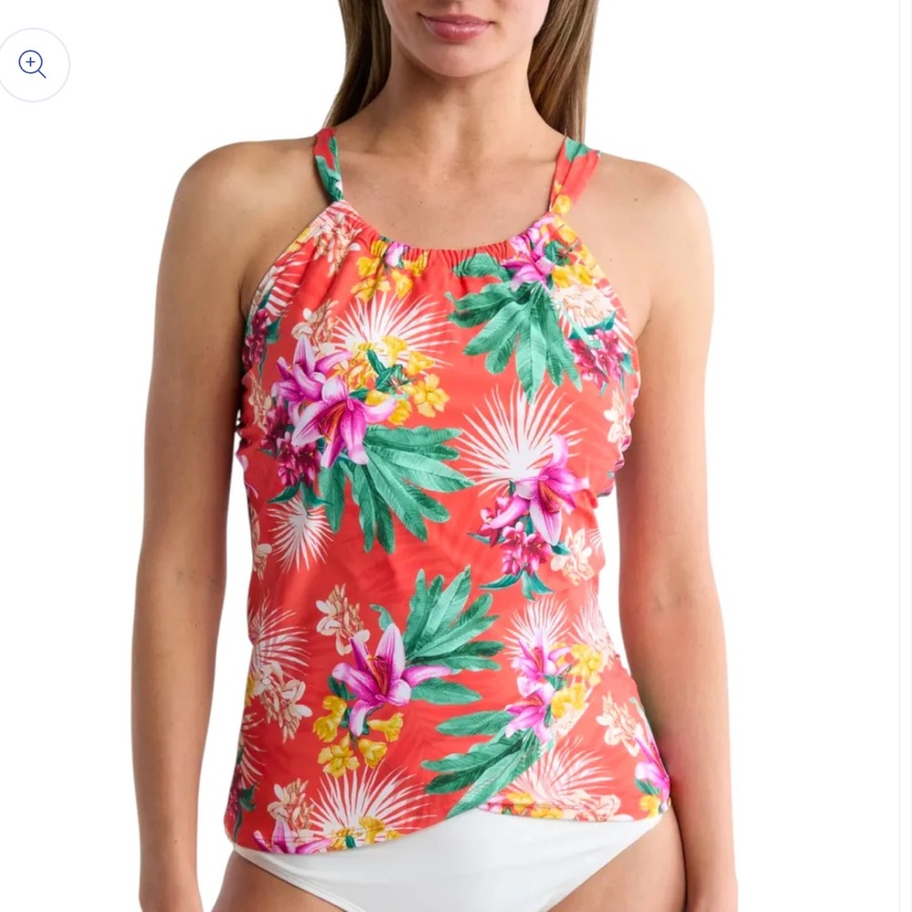 Jantzen Women’s Audrey Tropical Floral Tankini Top - Picture 2 of 11